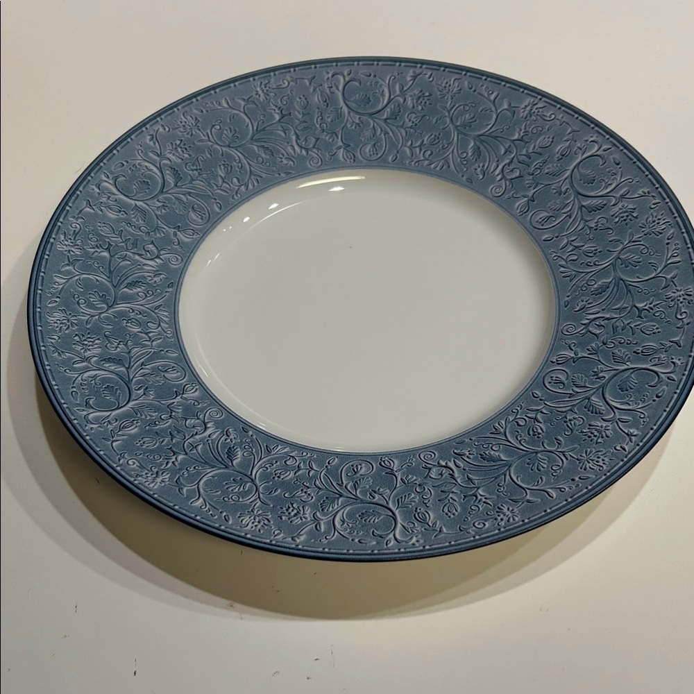 JL Coquet Raynaud Italian Renaissance Sky Blue dinner plate.